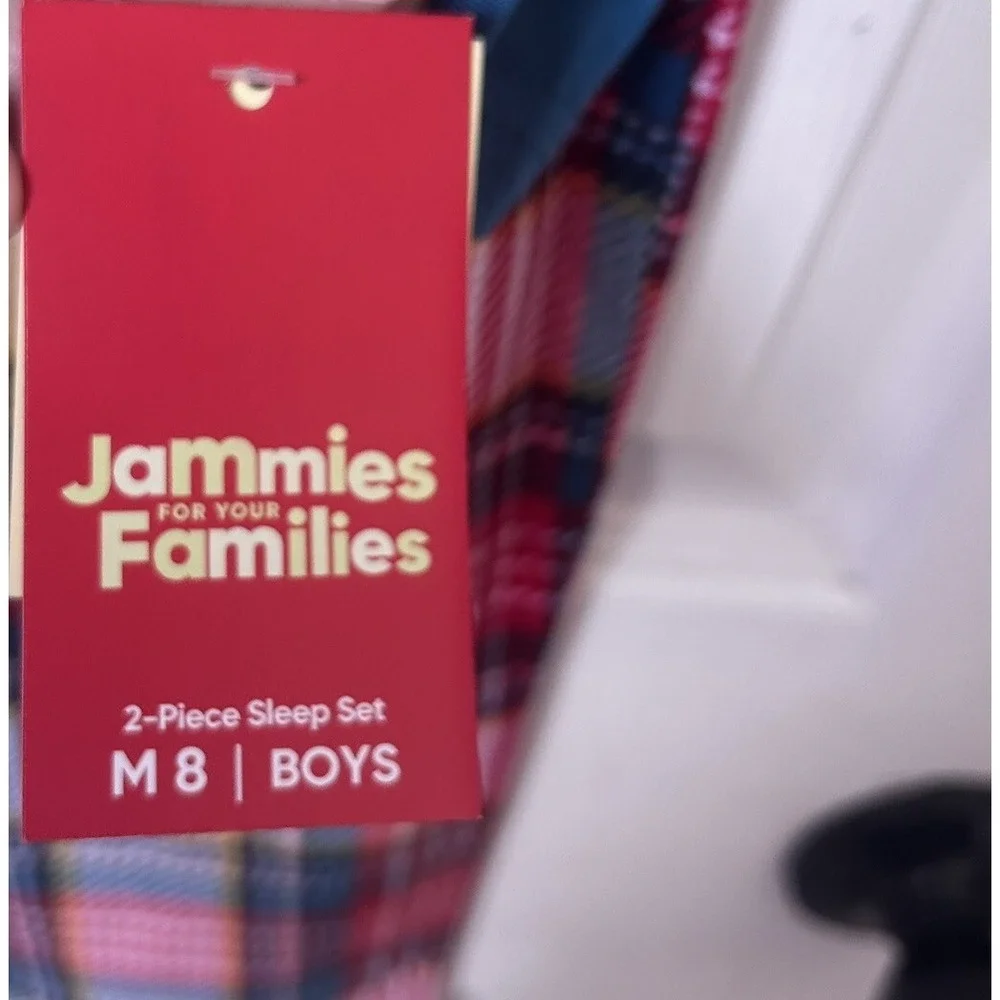 Christmas Pajamas Boys 8 Medium Holiday Jammies For Your Families Plaid New! BxI